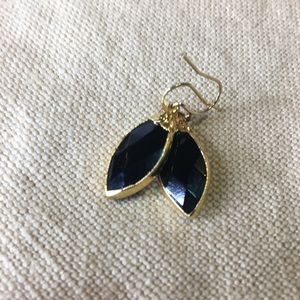 24k gold-wrapped onyx earrings